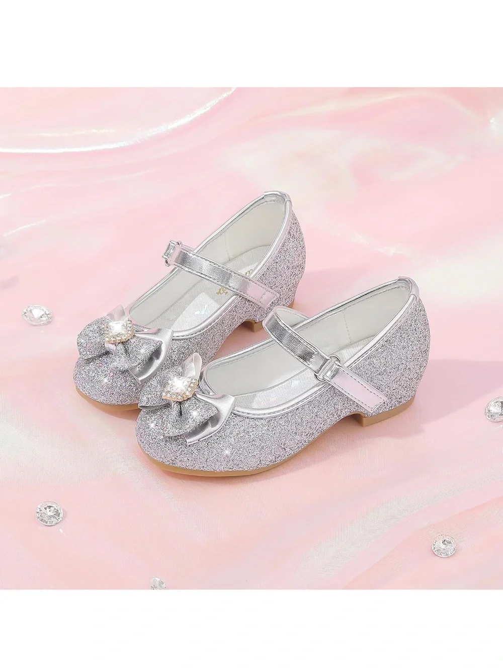 Girls Silver Glitter Mary Jane Dress Shoe for Kids New in Box!